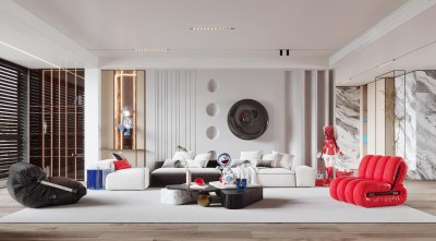 现代家居客厅3D模型下载